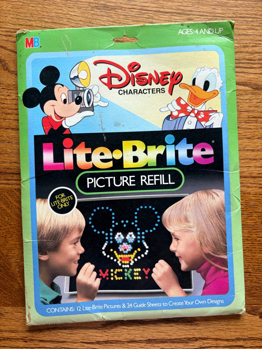 VTG Lite Brite Picture Refill Disney- 4 lite Brite Pictures & 24 guide sheets